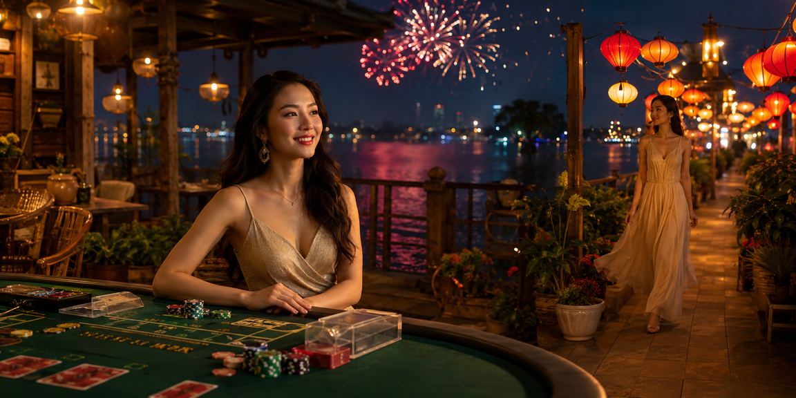 Bàn baccarat sôi động tại không gian giải trí Hà Nội